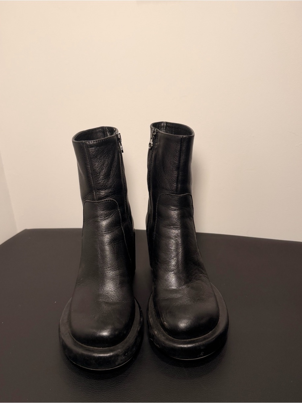 L’intrevalle Brody Black Leather Platform Ankle Boots - Picture 4 of 7